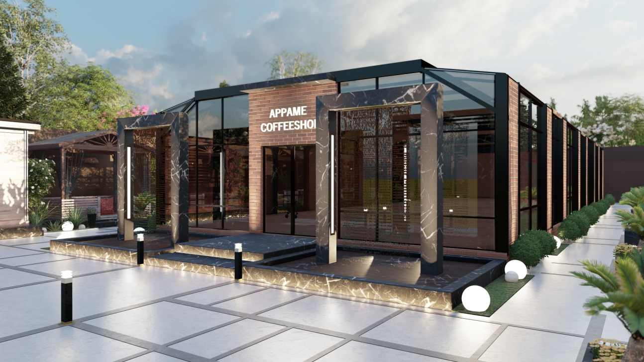 طراحی کافه باغ مشهد 