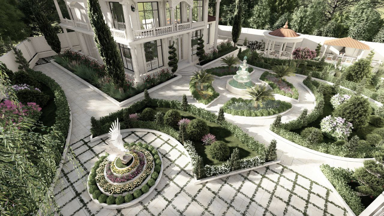 طراحی فضای سبز موطه ویلا در مشهد گلبهار