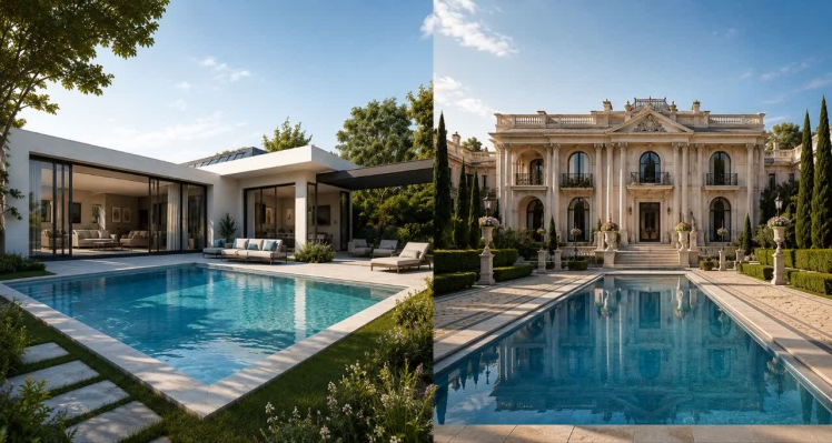 استخر روباز یا سرپوشیده؟ راهنمای تخصصی انتخاب و طراحی استخر در ویلا