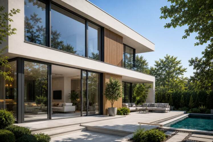 پنجره آلومینیومی یا UPVC؟ راهنمای تخصصی انتخاب پنجره در معماری ویلا و ساختمان